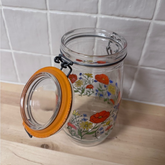 Vintage Arc De France R Carmen Poppy Flowers Lidded Glass Storage Jar - Picture 5 of 7